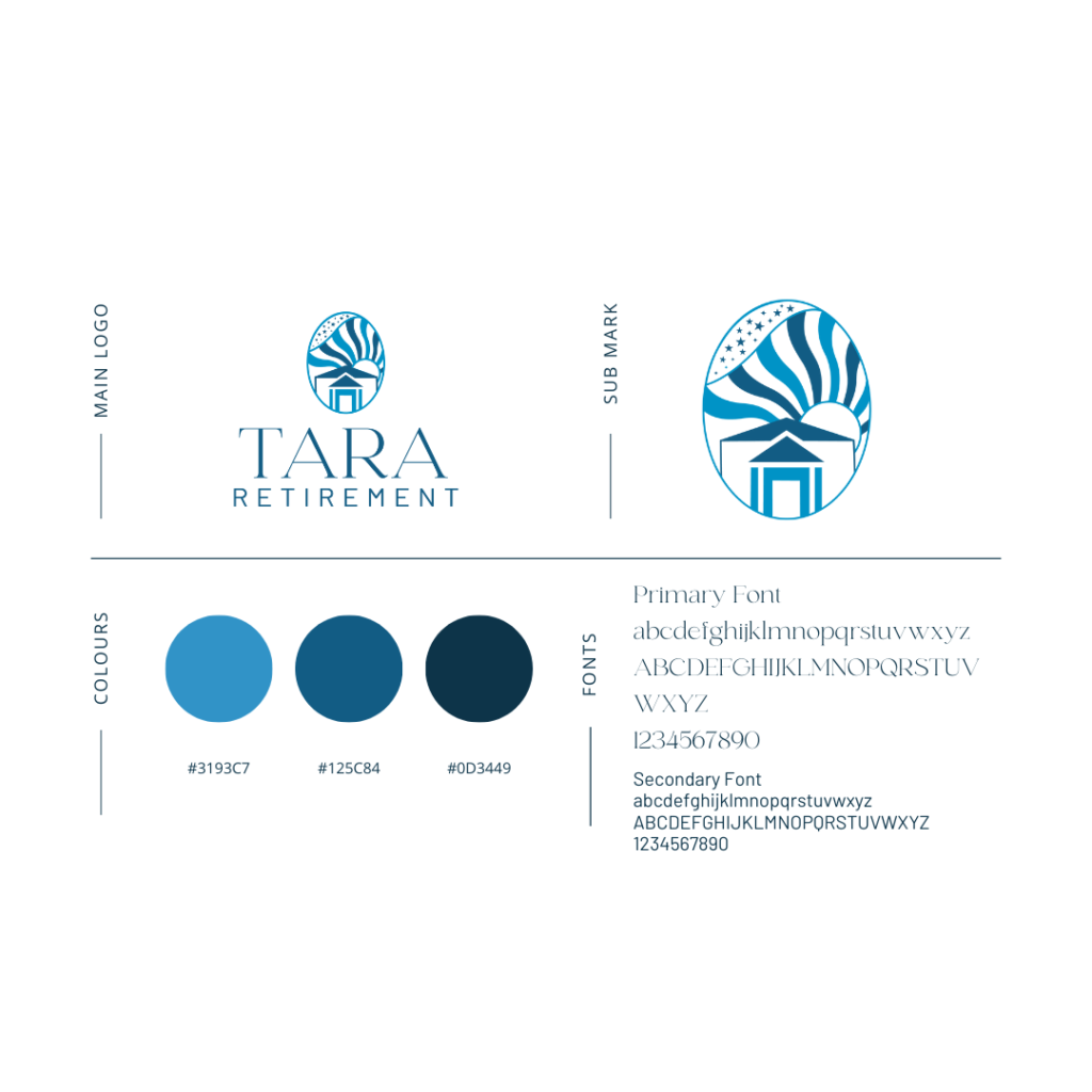 Branding design package for Tara Retirement